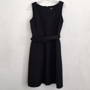 NWOT MSK Black Fit & Flare dress with belt SZ 6